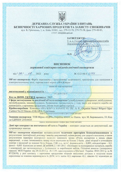 Сертифікат відповідності CTC фарба IBA KIMYA1